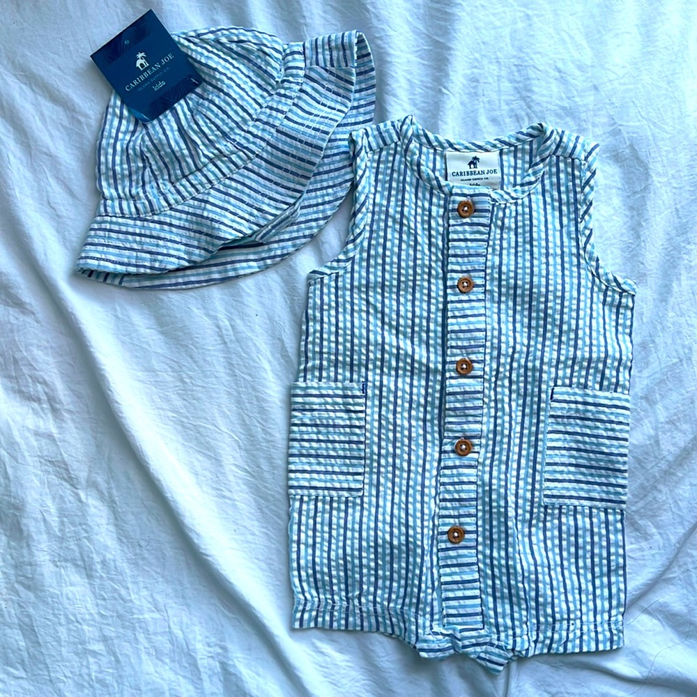3-6month outfit with matching hat